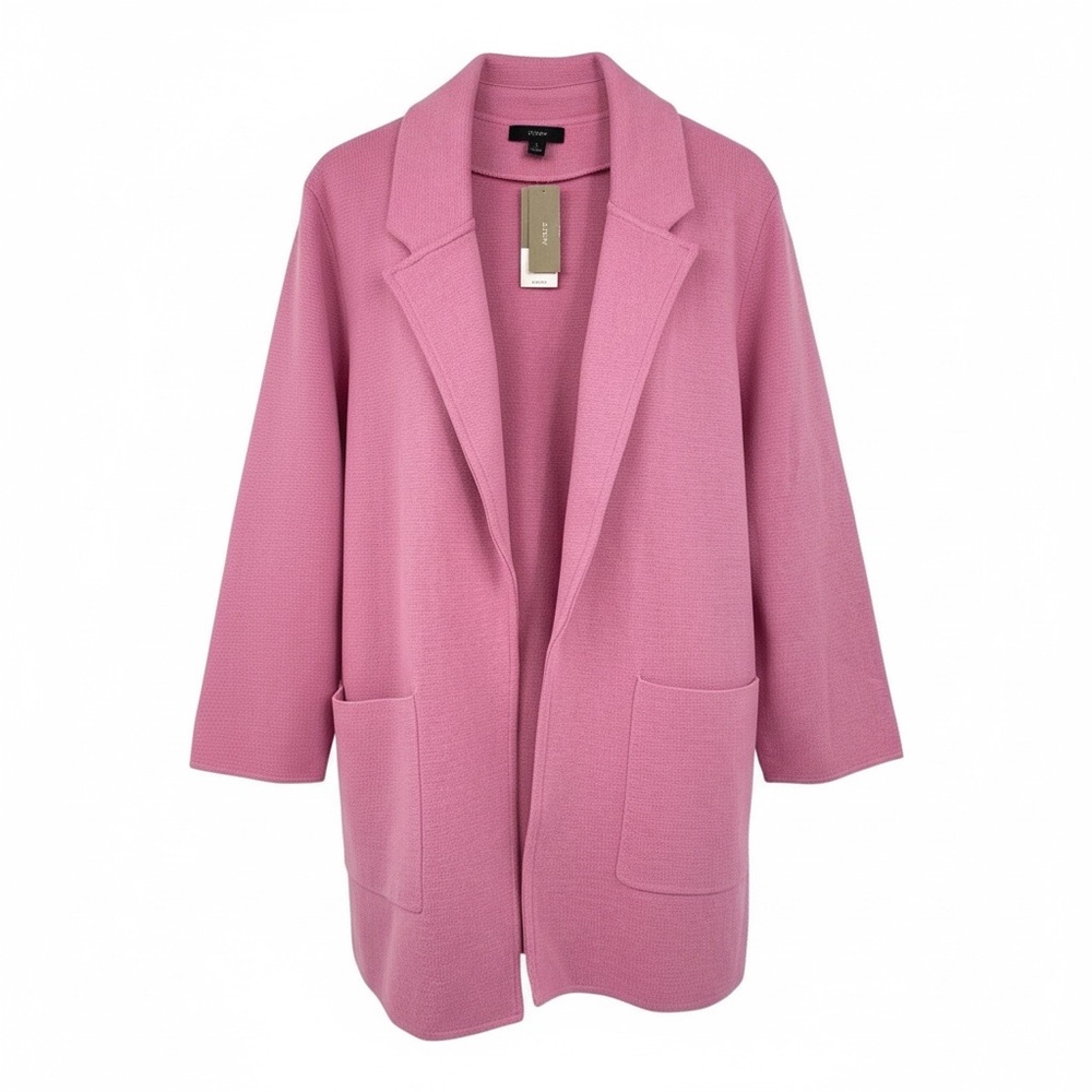 J. Crew Womens size Large Sophie Open Sweater Cardigan Bohemian Rose pink NWT